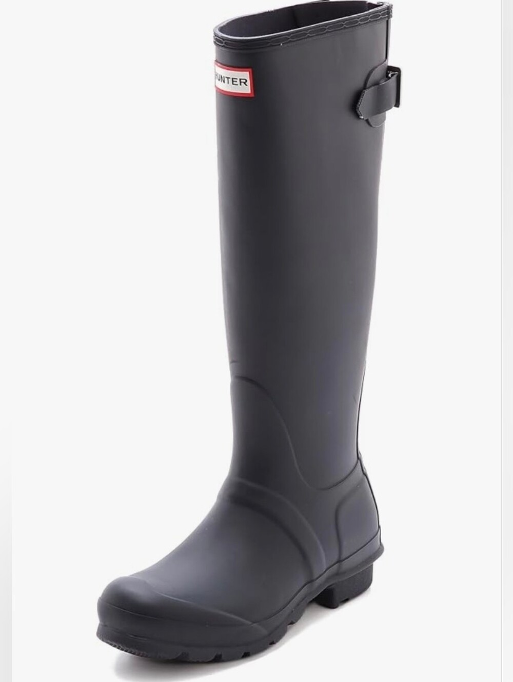 Hunter Womens Adjustable Rain Boots, US 8, Black / Dark Grey